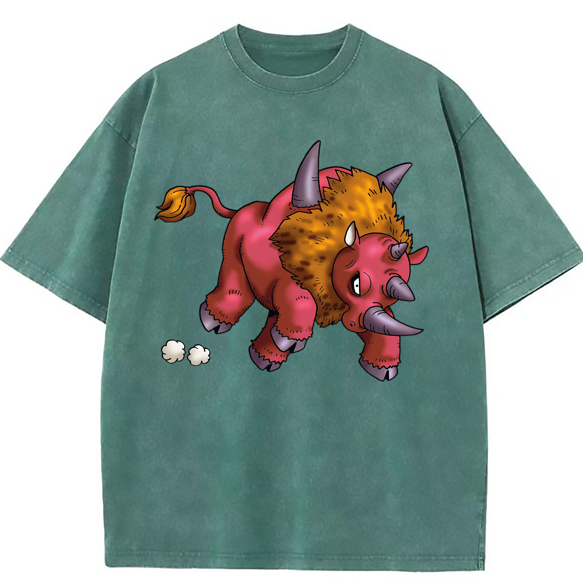 （画像用） ドラゴンクエスト Doragon Kuesuto Dragon Quest 綿100% ヴィンテージ風 半袖Tシャツ（フロントプリント）